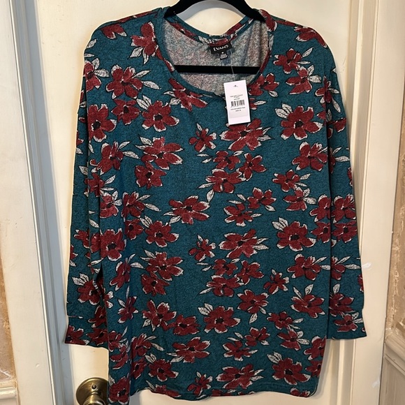 Evans Floral Soft Long Sleeve Top Size 16 NWT - Picture 8 of 9